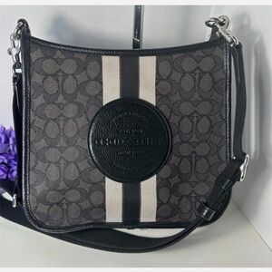 DEMPSEY FILE BAG IN SIGNATURE JACQUARD WITH STRIPE AND COACH PATCH